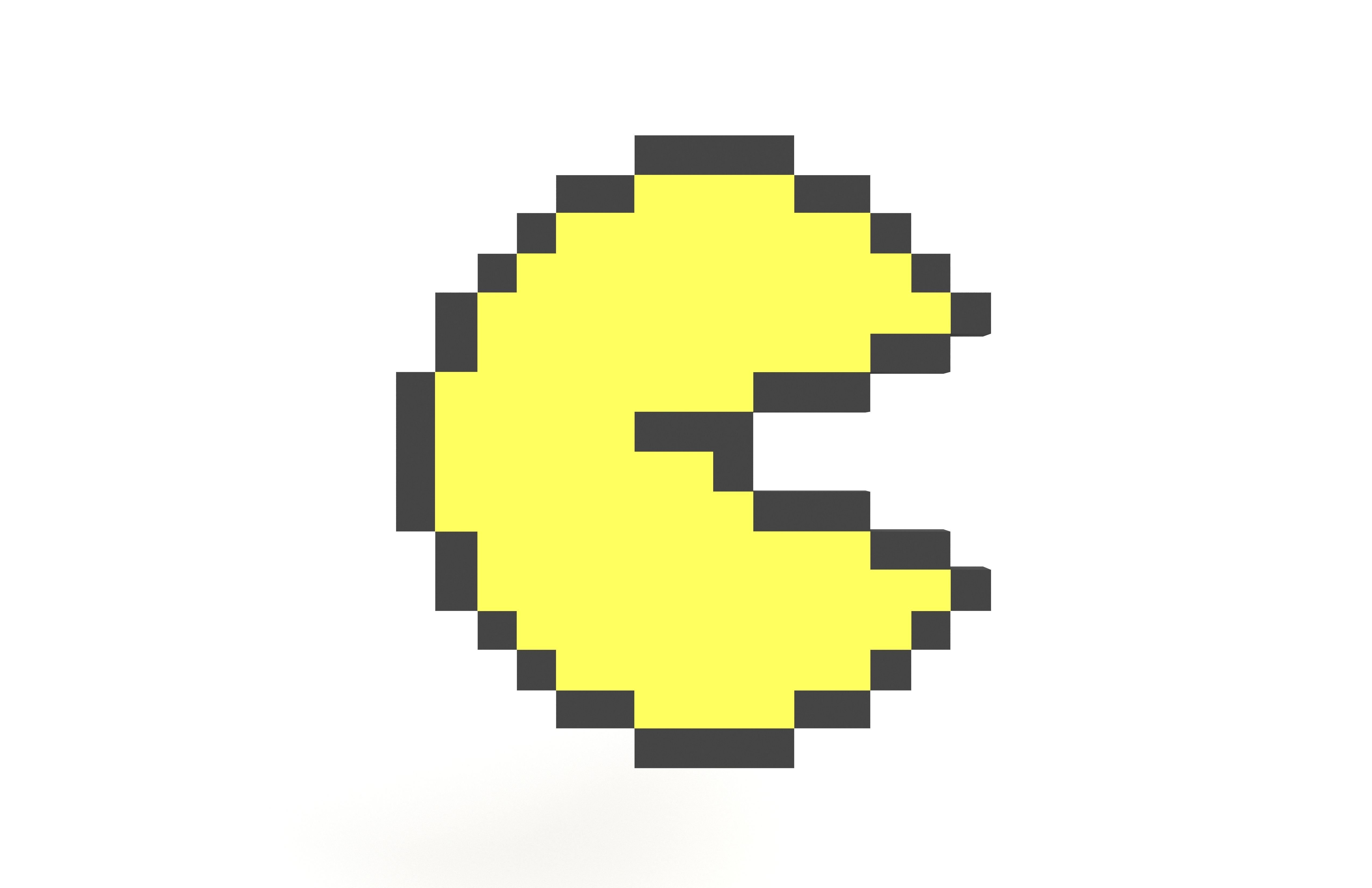 Pixel Pacman v1 001 Low-poly 3D model_1