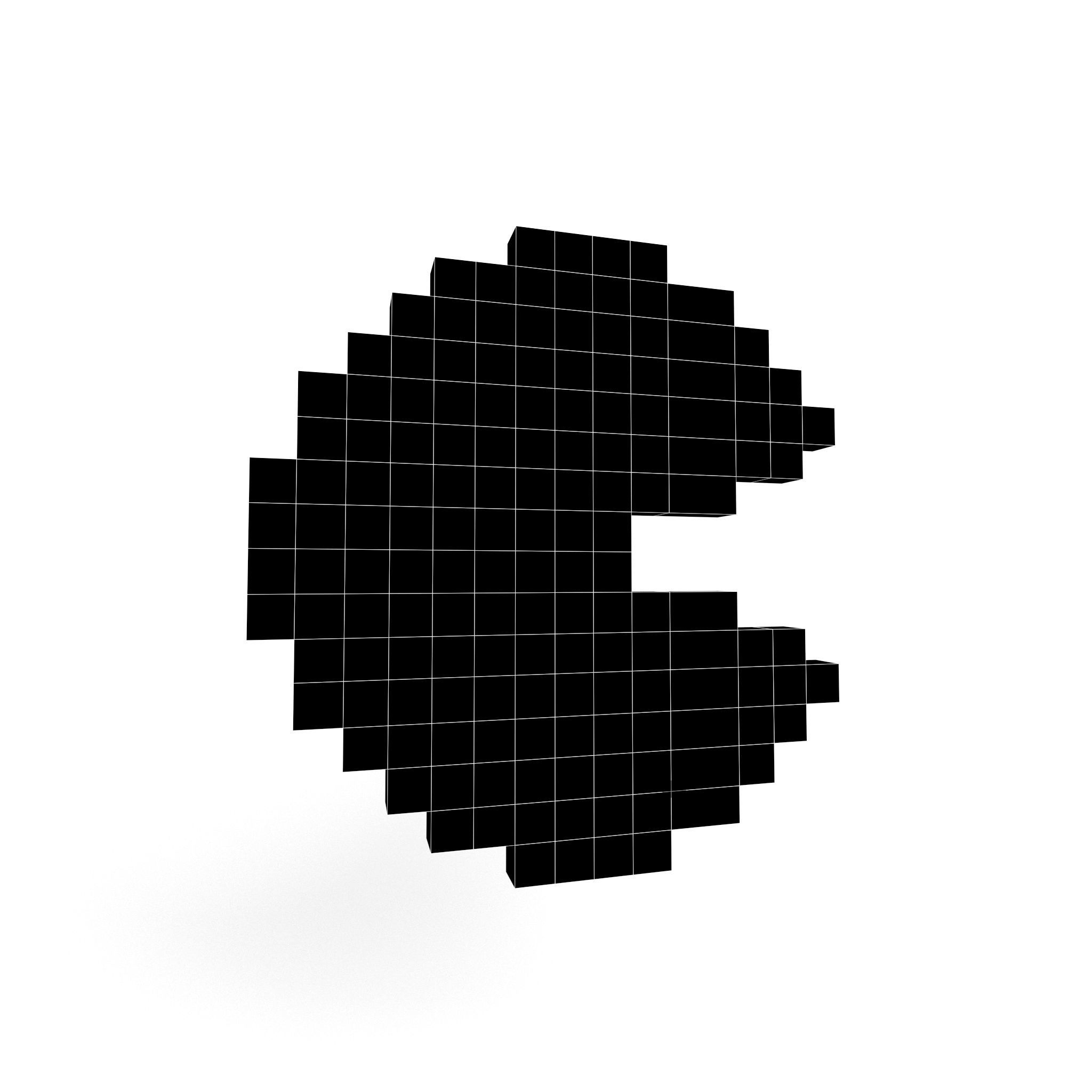 Pixel Pacman v1 001 Low-poly 3D model_4