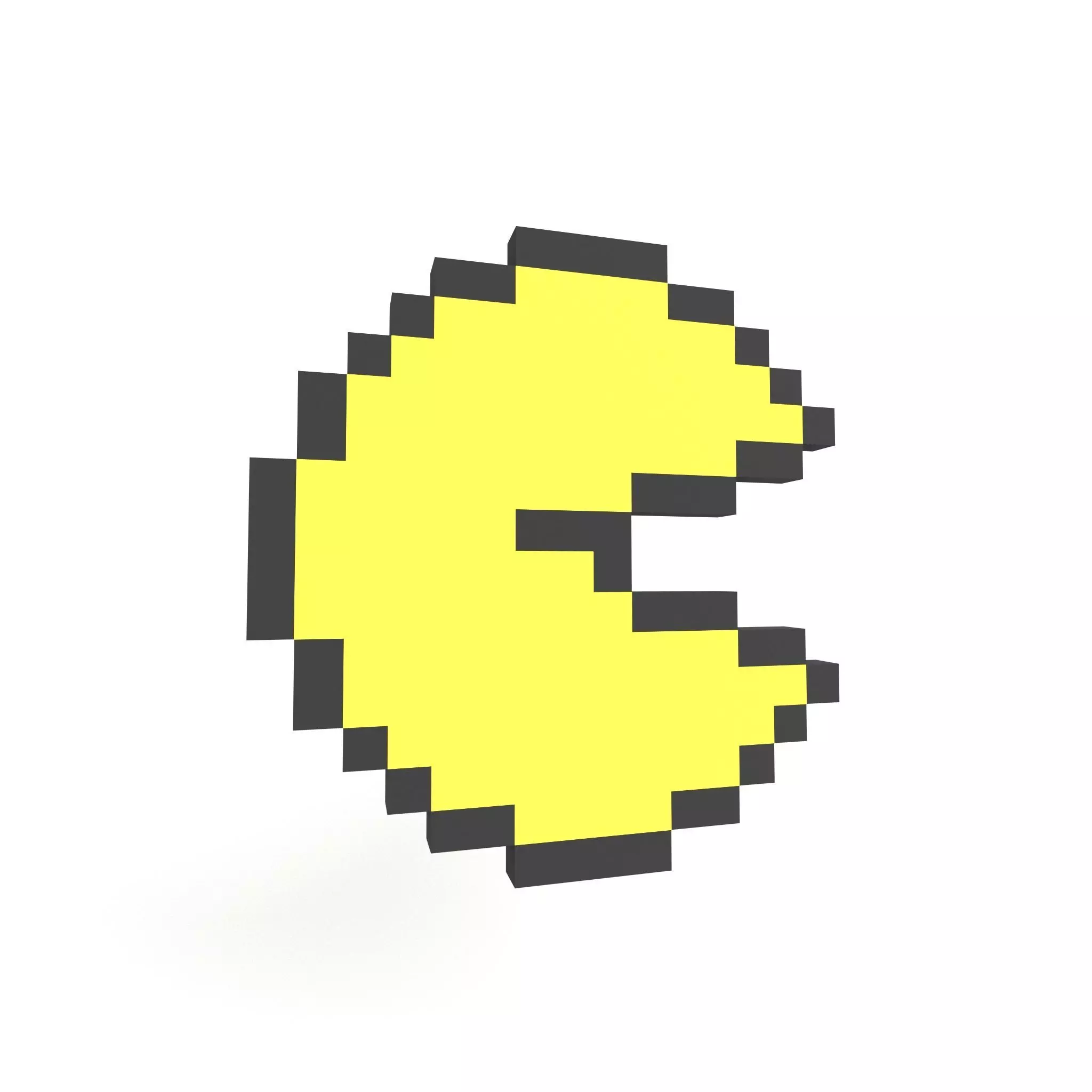 Pixel Pacman v1 001 Low-poly 3D model_0