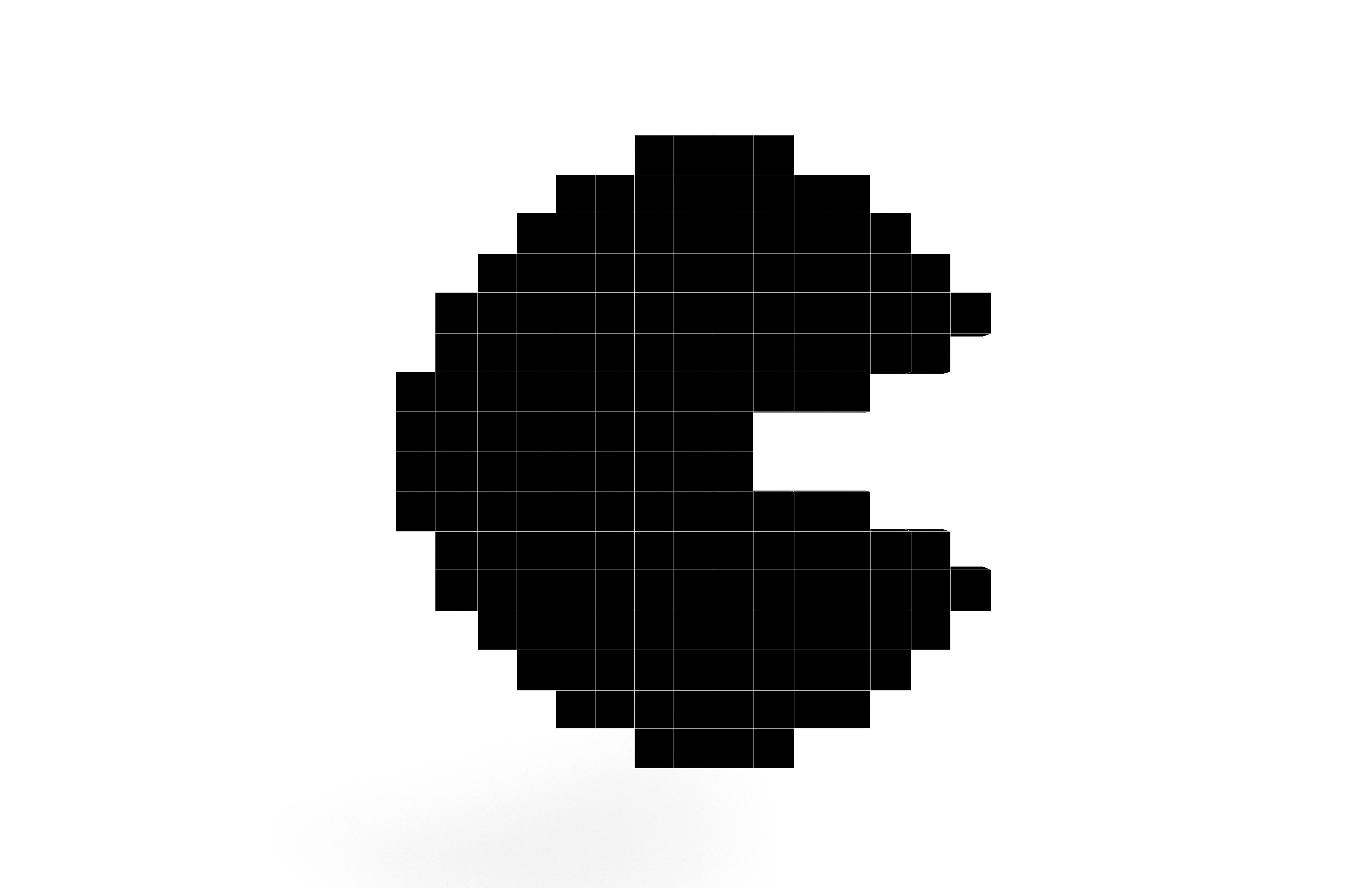 Pixel Pacman v1 001 Low-poly 3D model_5