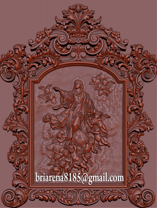 3D Frame - Wood Carving STL Model for CNC Router 3D print model_1
