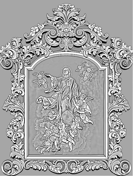 3D Frame - Wood Carving STL Model for CNC Router 3D print model_11