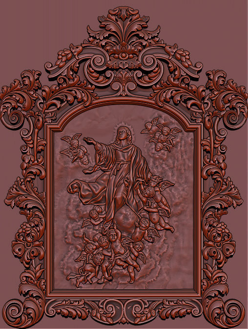3D Frame - Wood Carving STL Model for CNC Router 3D print model_17