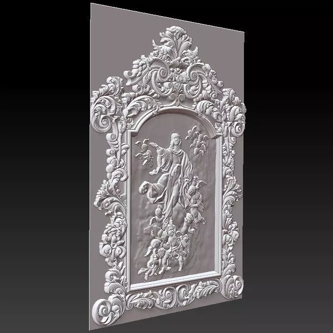 3D Frame - Wood Carving STL Model for CNC Router 3D print model_0