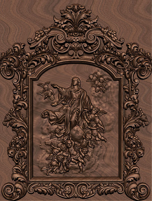 3D Frame - Wood Carving STL Model for CNC Router 3D print model_7