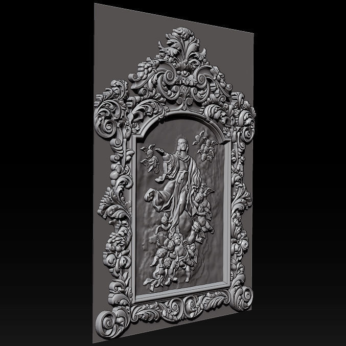 3D Frame - Wood Carving STL Model for CNC Router 3D print model_4