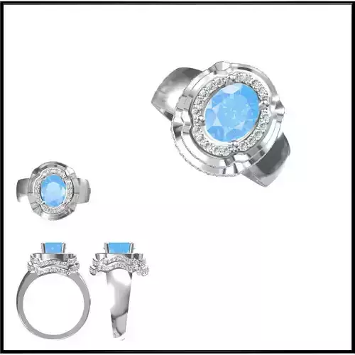 JCD Format Unique color stone rings wax files jewelry