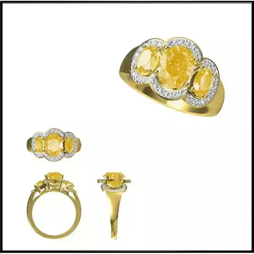 JCD Format Unique color stone rings ring cad