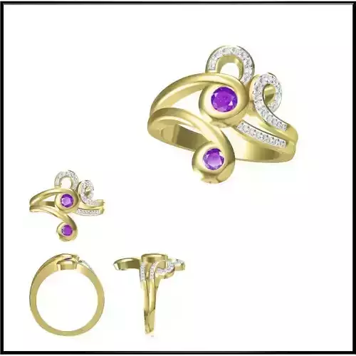 JCD Format Unique color stone rings metal file