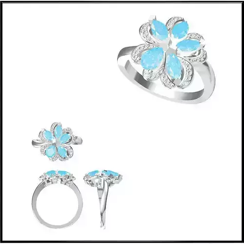 JCD Format Unique color stone rings design