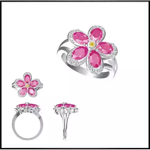 JCD Format Unique color stone rings cad ring design