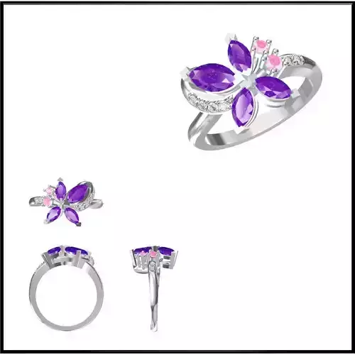 JCD Format Unique color stone rings cad jewellery design course