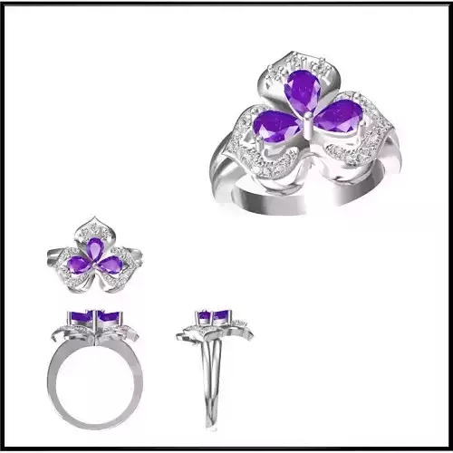 JCD Format Unique color stone rings cad color stone ring