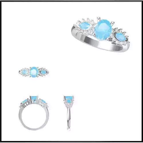 JCD Format Unique color stone rings 3d jewellery design course