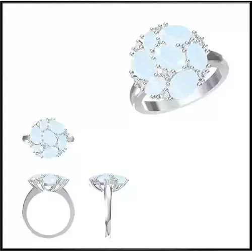 JCD Format Unique color stone rings 3d cad jewelry design