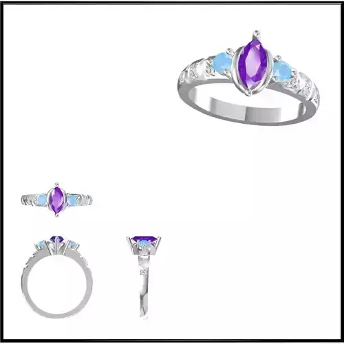 JCD Format Minimalist color stone rings wax files jewelry