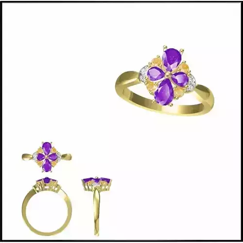 JCD Format Minimalist color stone rings ring cad