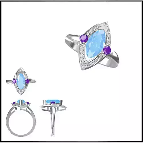 JCD Format Minimalist color stone rings metal file