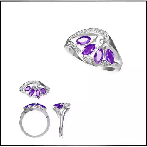 JCD Format Minimalist color stone rings jewelry cad institute