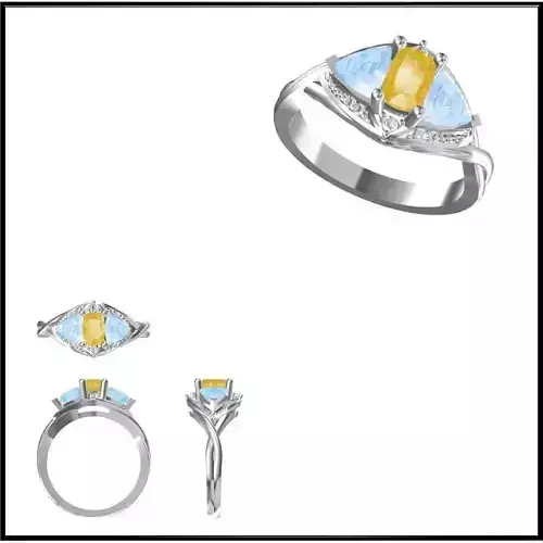 JCD Format Minimalist color stone rings jewelry cad cam masters