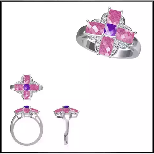 JCD Format Minimalist color stone rings jewelry cad