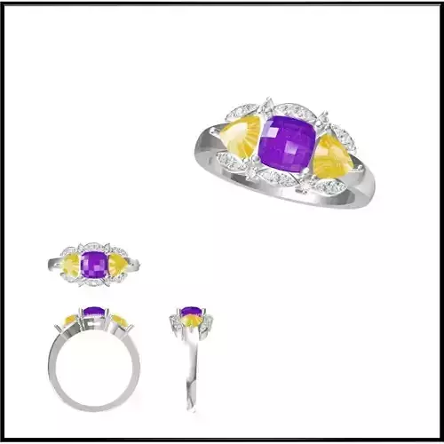 JCD Format Minimalist color stone rings jewellery cad design