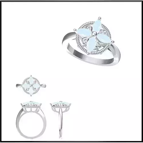 JCD Format Minimalist color stone rings jewelcad