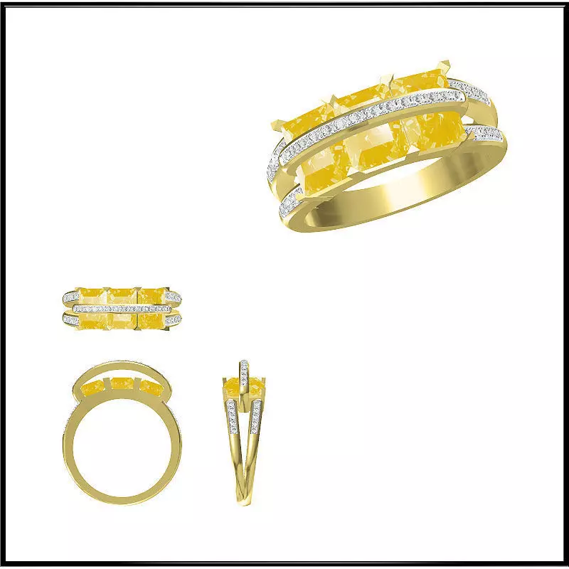 JCD Format Minimalist color stone rings cad ring design 3D print model