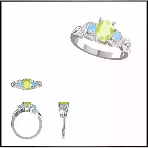 JCD Format Minimalist color stone rings cad ring design