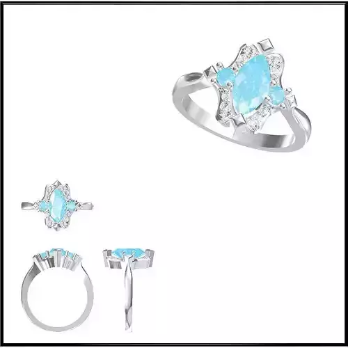 JCD Format Minimalist color stone rings cad color stone ring