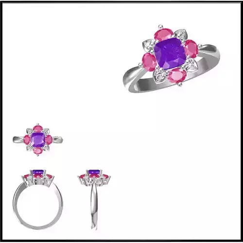 JCD Format Minimalist color stone rings cad cam jewelry