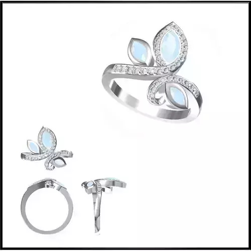 JCD Format Fancy color stone rings wax files jewelry