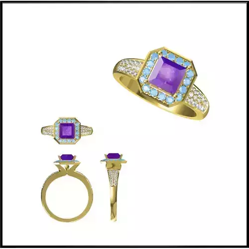 JCD Format Fancy color stone rings ring cad