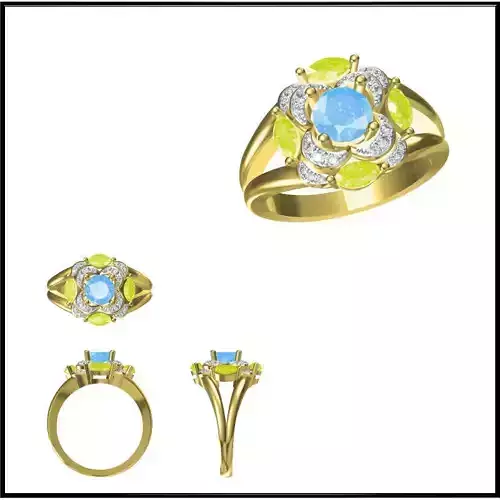 JCD Format Fancy color stone rings jewelry cam