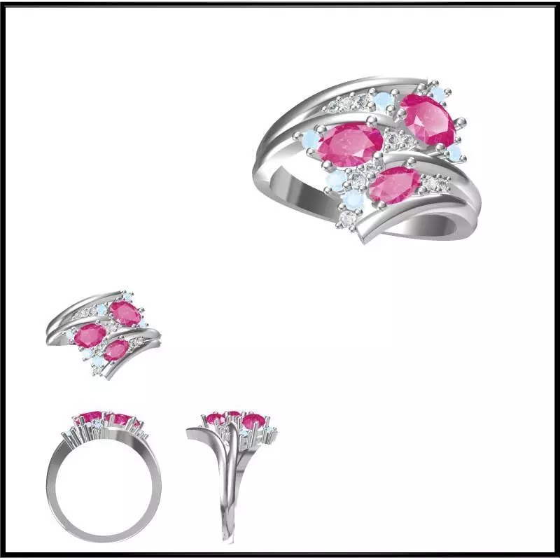 JCD Format Fancy color stone rings jewelry cad programs 3D print model_0