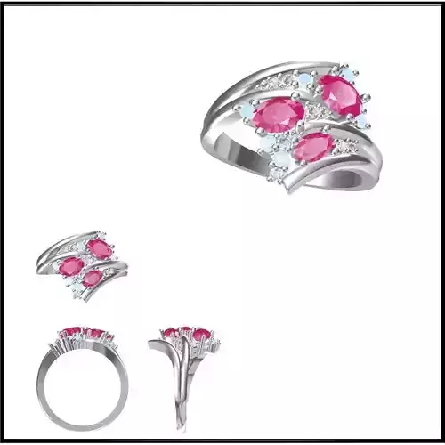 JCD Format Fancy color stone rings jewelry cad programs