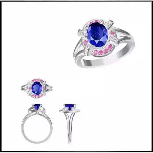 JCD Format Fancy color stone rings jewellery 3dm files