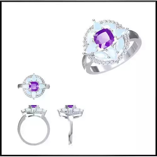 JCD Format Fancy color stone rings for sale 3dm jewelry files