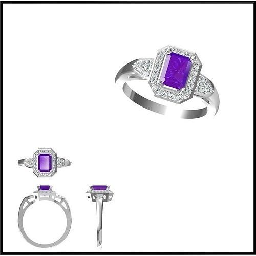 JCD Format Fancy color stone rings computer aided jewellery 3D print model