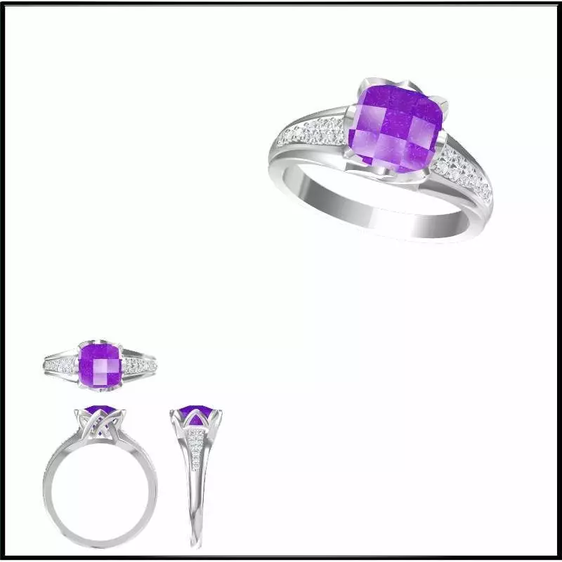 JCD Format Fancy color stone rings cad ring design 3D print model