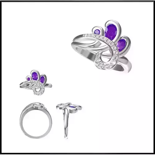 JCD Format Fancy color stone rings cad color stone ring design