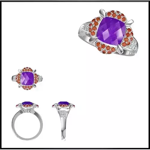 JCD Format Fancy color stone rings cad cam jewelry