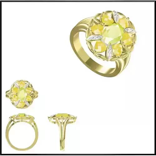 JCD Format Fancy color stone rings autodesk jewelry design