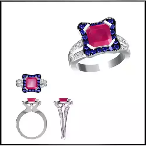 JCD Format Fancy color stone rings 3design price