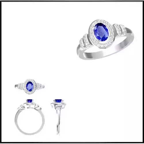 JCD Format Fancy color stone rings 3d jewelry files for sale