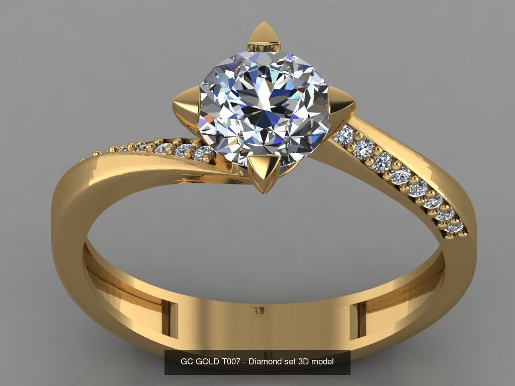 GC GOLD - Diamond gold  3D Model Collection_7