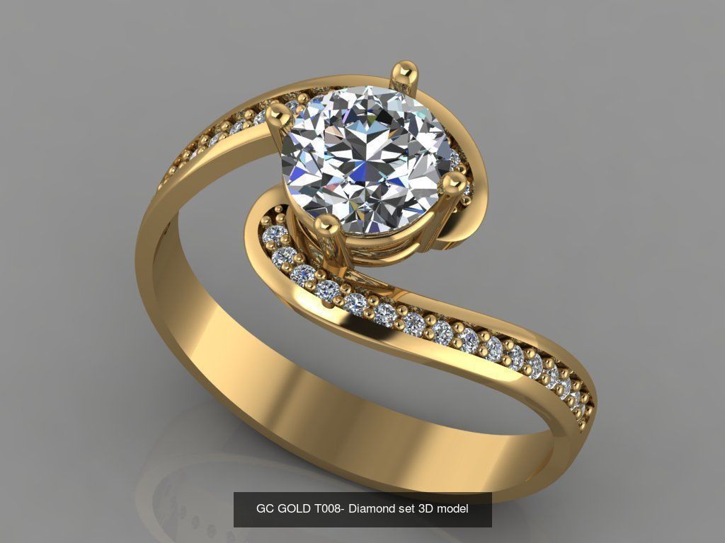 GC GOLD - Diamond gold  3D Model Collection_8