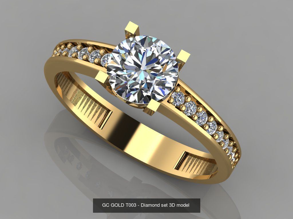GC GOLD - Diamond gold  3D Model Collection_3