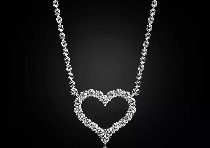 Heart-shaped pendant for tender girls 487 3D print model