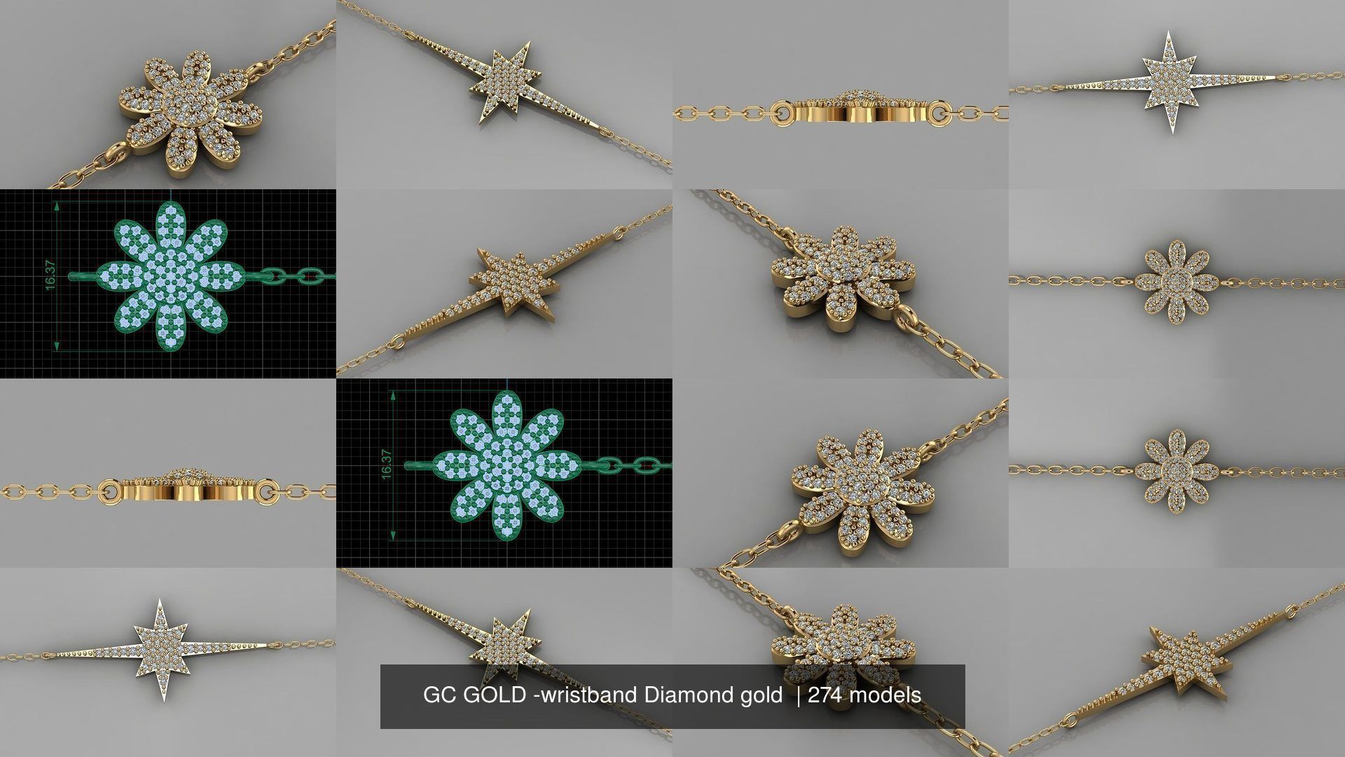 GC GOLD - Diamond gold  3D Model Collection_40